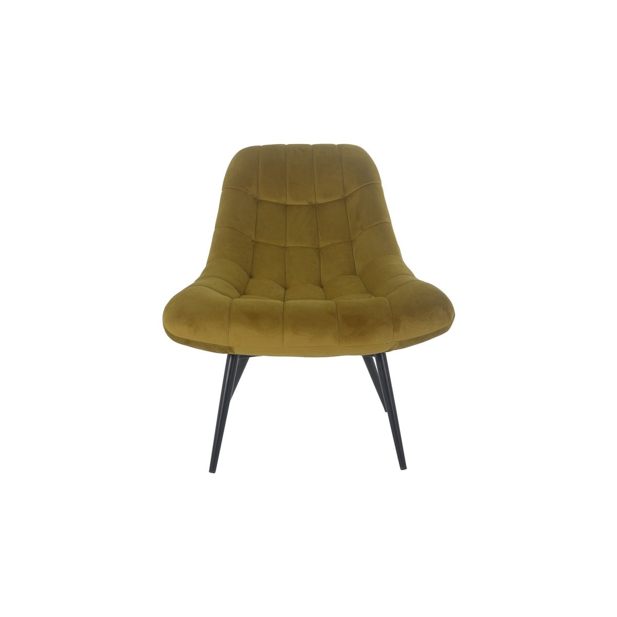 Fauteuil XXL geel fluweel zwart metaal