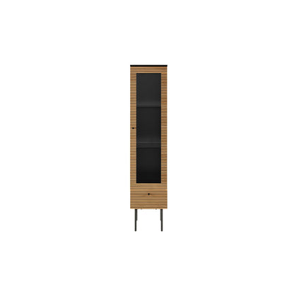 Vitrinekast 40x43x179 cm eikenfineer zwart