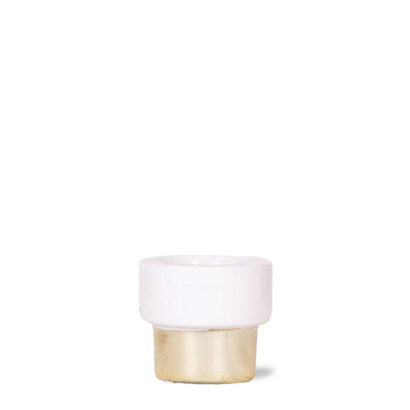 Plantenpot keramiek Ø6x6 cm goud wit