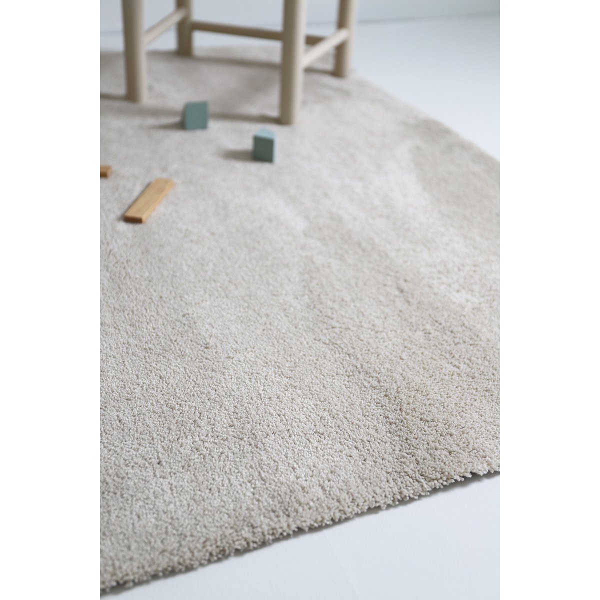 Vloerkleed 120x170 cm crème machinewasbaar