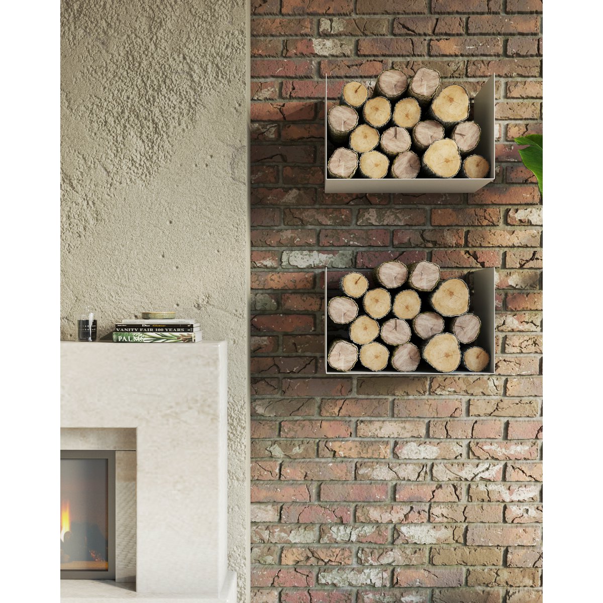Wandrek wit metaal 60x15x10 cm