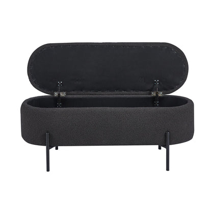 Bedbank 110 cm opbergfunctie antraciet