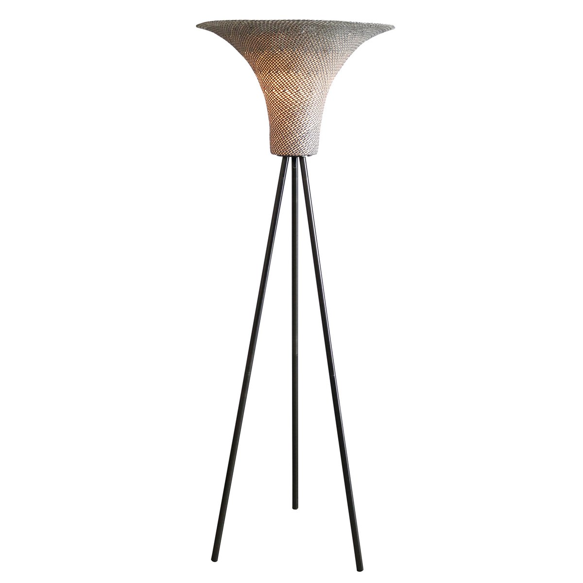 Staande lamp palmblad naturel zwart 152 cm