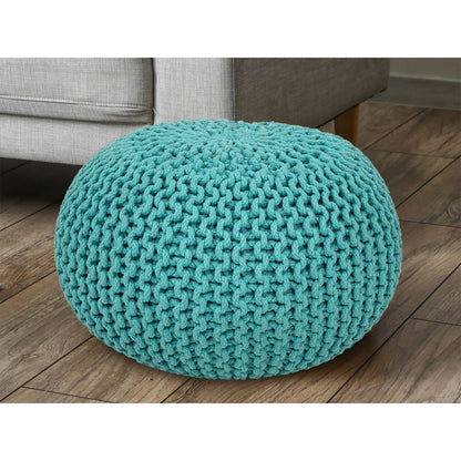 Pouf Ø 55 x 37 cm gebreid gerecycled katoen
