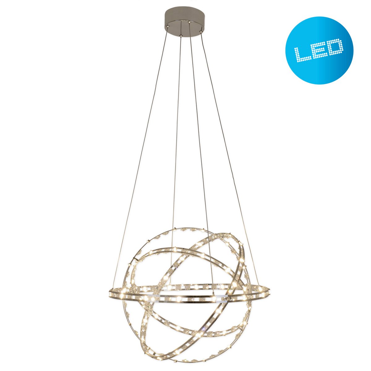 LED Hanglamp Cosmos Chroom Ø60 Cm Met Ingebouwde LEDs