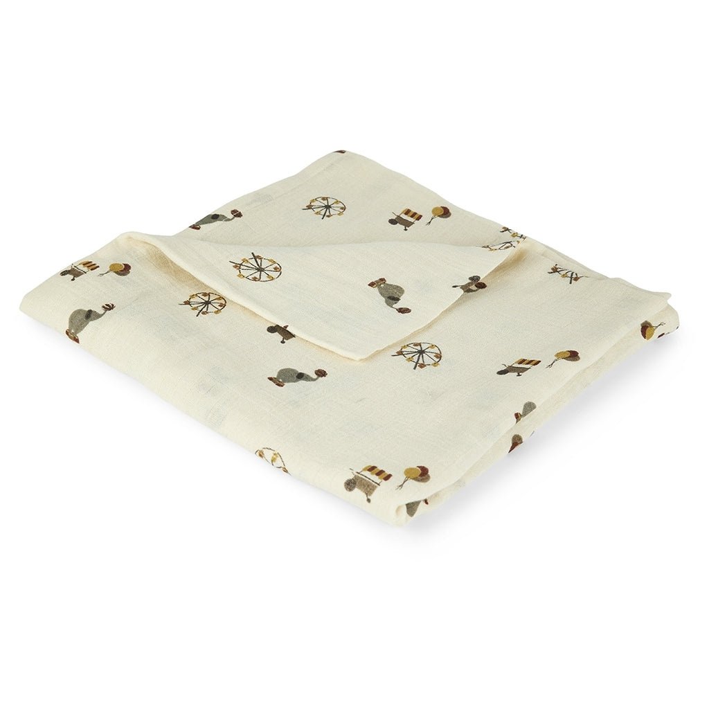 Inbakerdoek mousseline 120x120 cm biologisch katoen crème