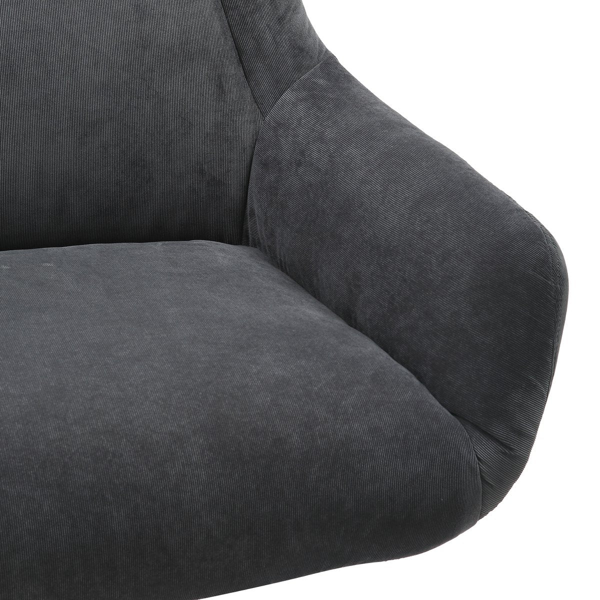 Fauteuil met kruk koordoptiek grijs