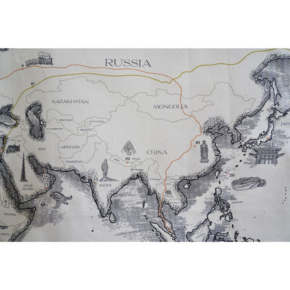Katoenen wereldkaart 142x89 cm educatief