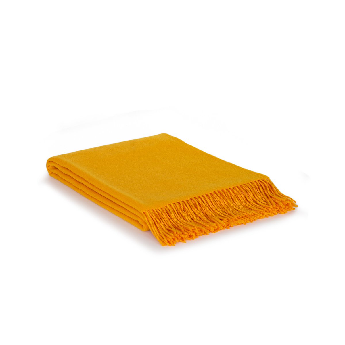 Sjaal plaid 140 cm schapenwol geel