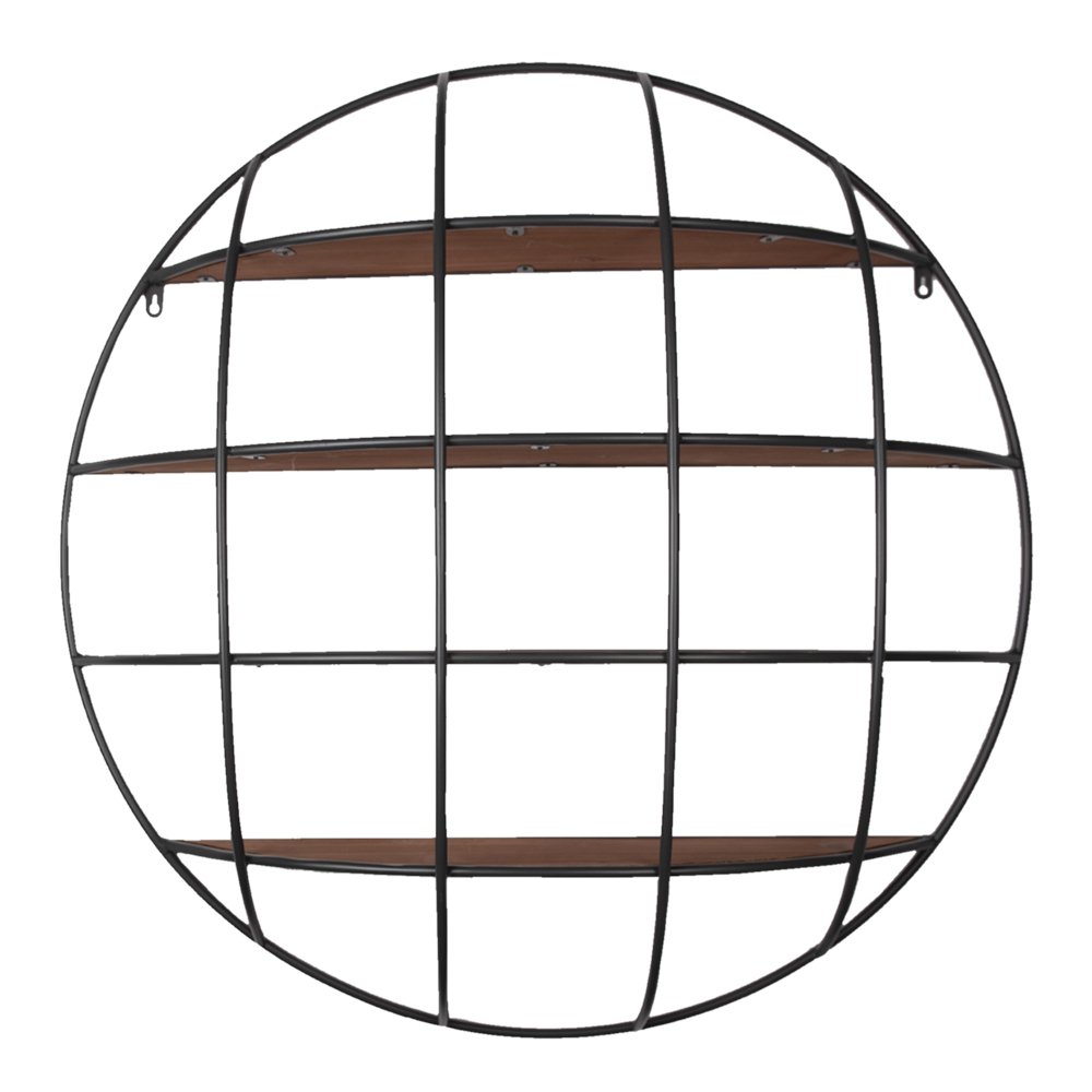 Wandrek 91x20 cm ijzer zwart bruin
