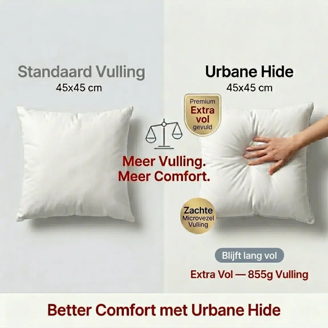 Cushion Insert – 45x45cm – Microfiber 855g – 100% Polyester – Urbane Hide