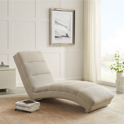Chaise longue 170x60x82 cm beige structuurstof