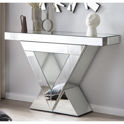 MDF console table with mirrored glass