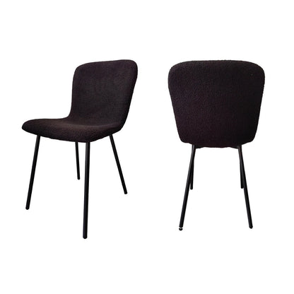 Stoelenset 4 stuks zwart bouclélook 52x44x79 cm