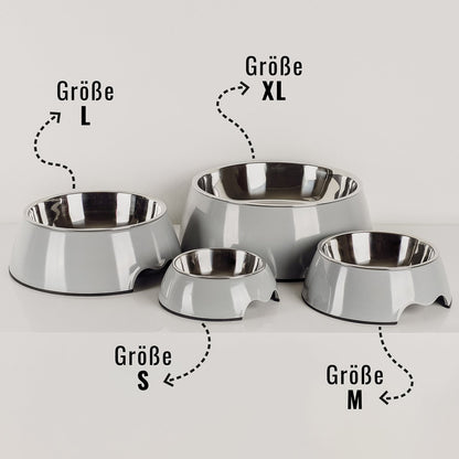 NE & NO® Food Bowl - 2 Set - voor honden en katten - Grijs [Grootte. S / M / L / XL]