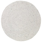 Vloerkleed rond 140 cm wol katoen beige-ecru