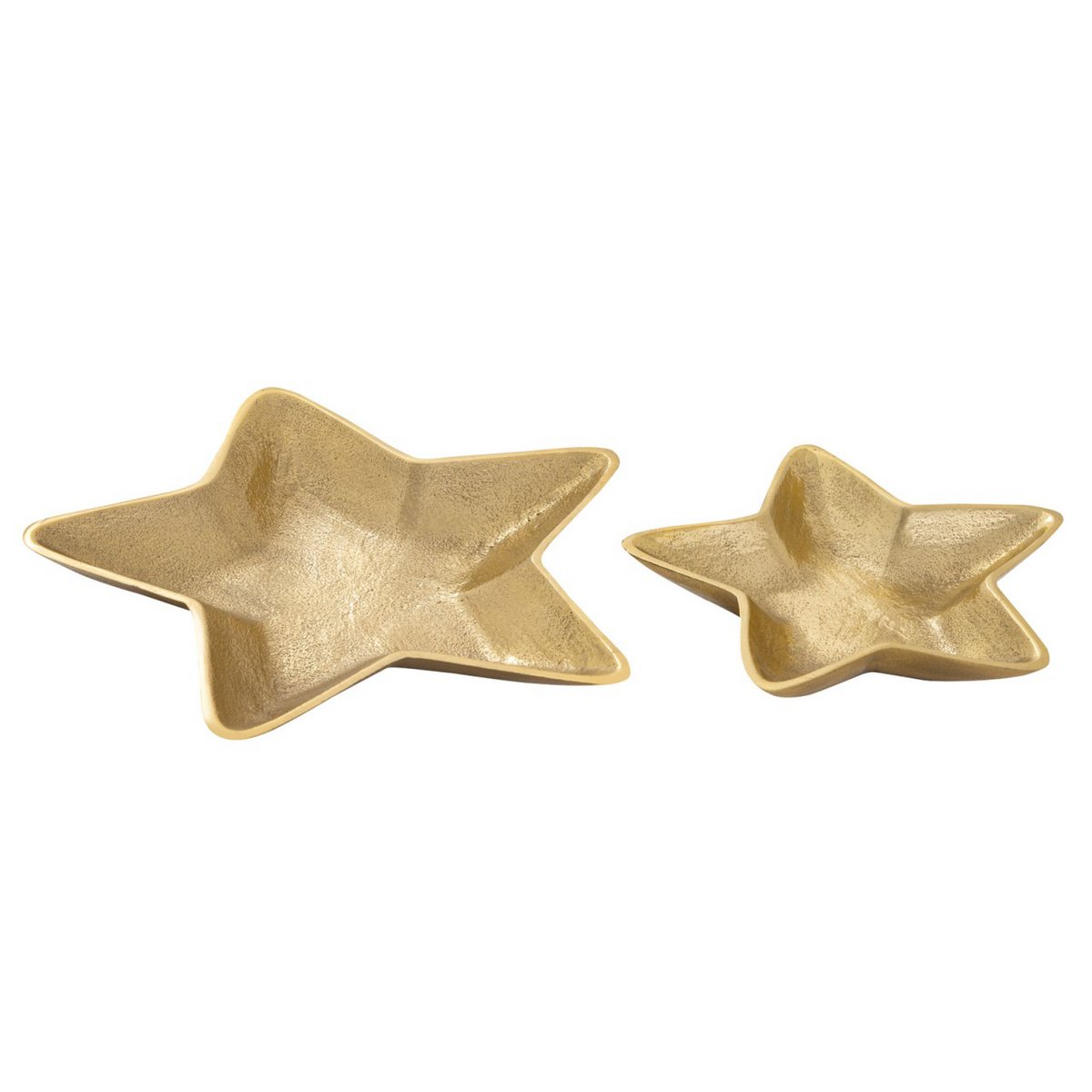 Decoratieschaaltjes aluminium goud zilver 25 cm set van 2