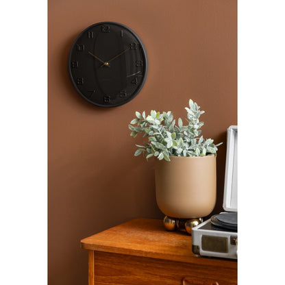 Wandklok 31 cm zwart ijzer