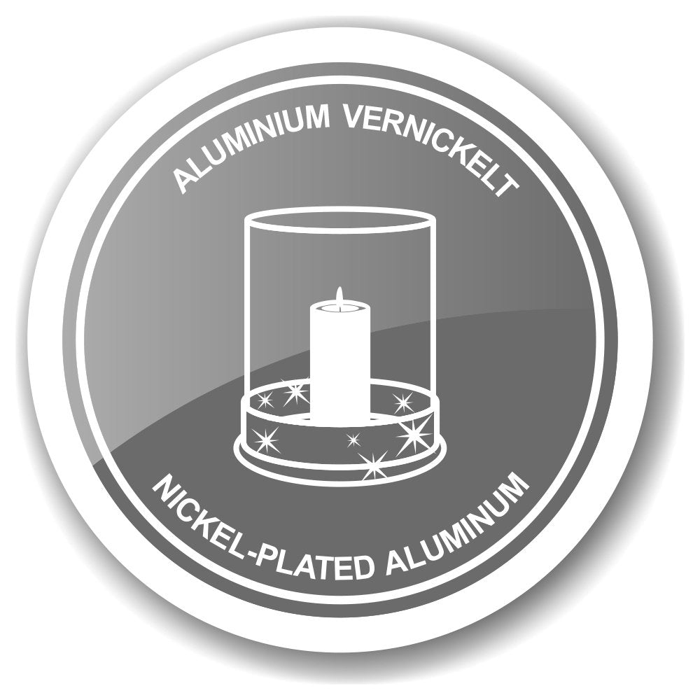 Kandelaar 25 cm aluminium vernikkeld glas