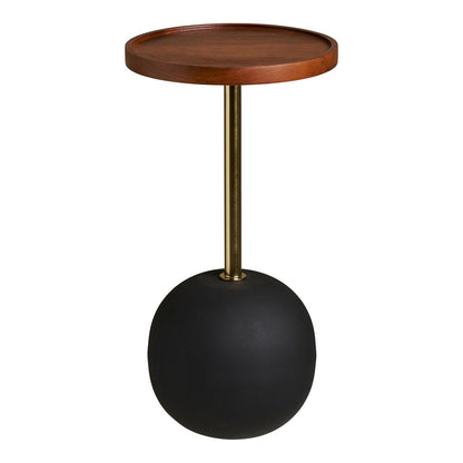 Bijzettafel mangohout staal Ø30x56 cm