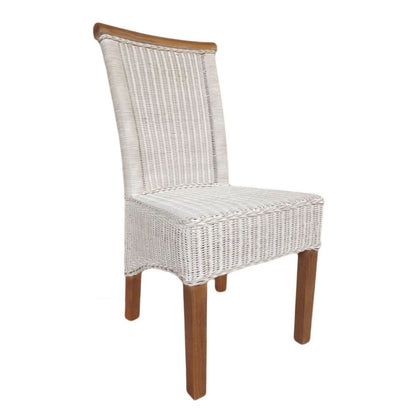 Eetkamerstoelen Perth Set Rattan Witte Stoelen Duurzaam
