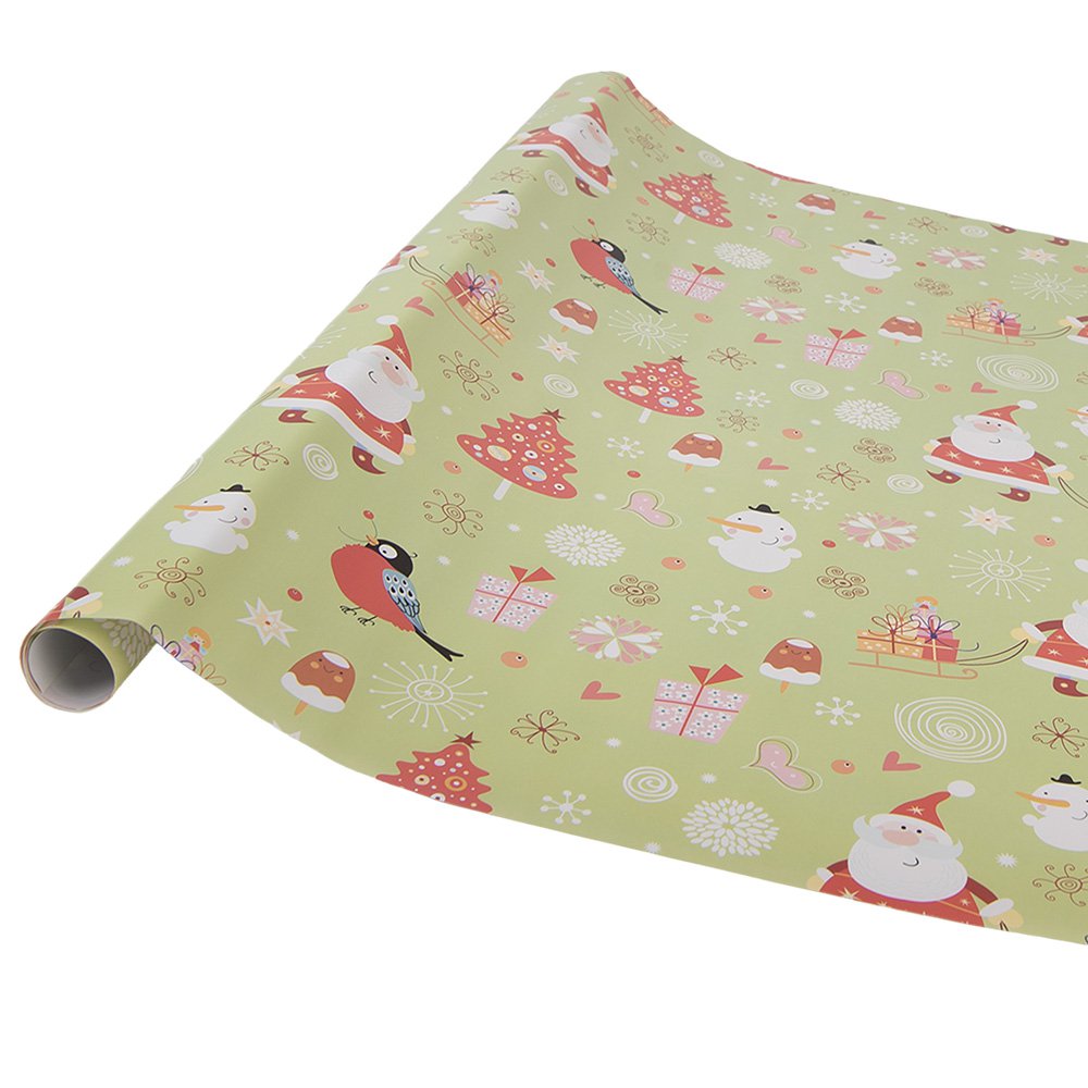 Inpakpapier 3 rollen 50x75 cm groen