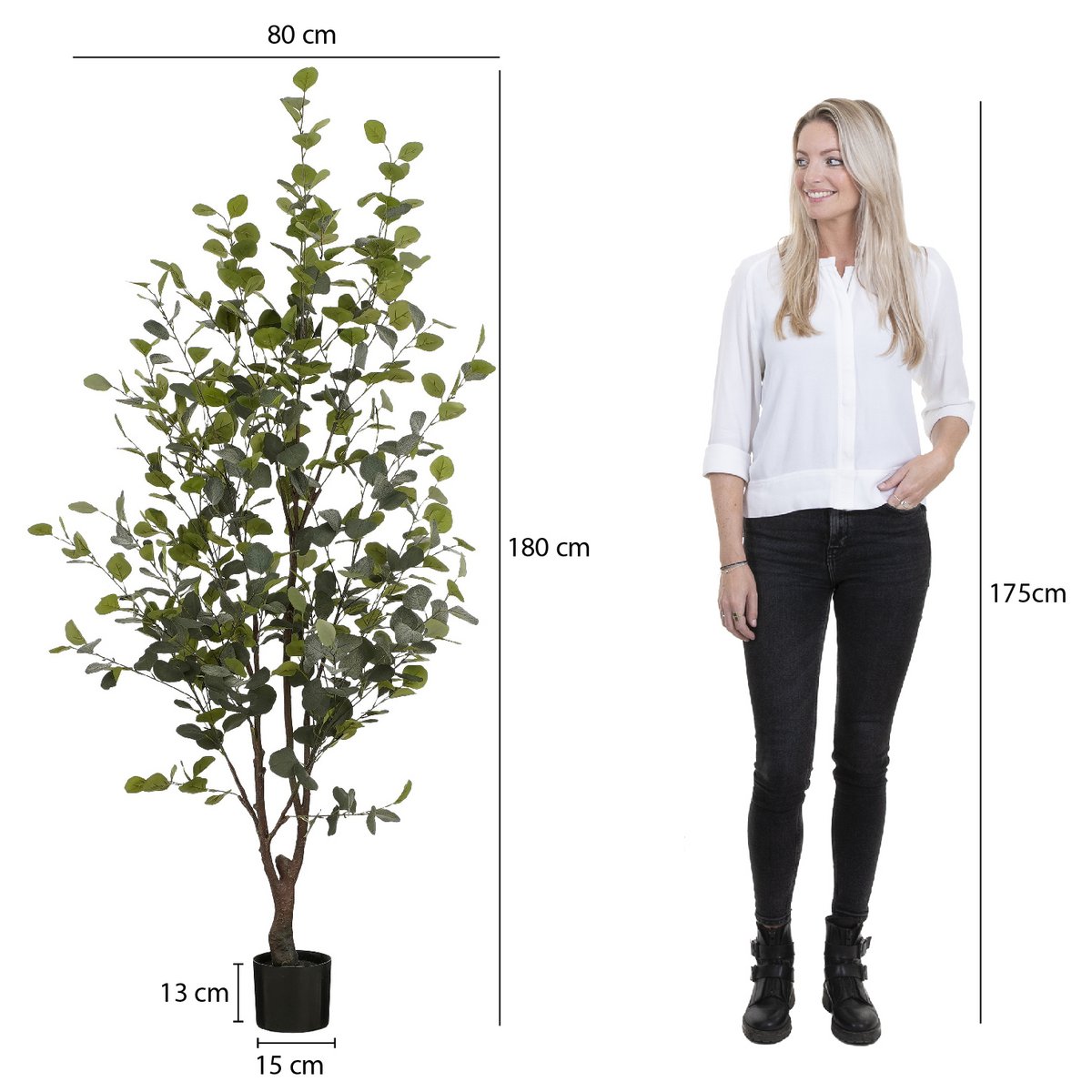 Artificial Eucalyptus Tree In Pot Height 180 Cm Green