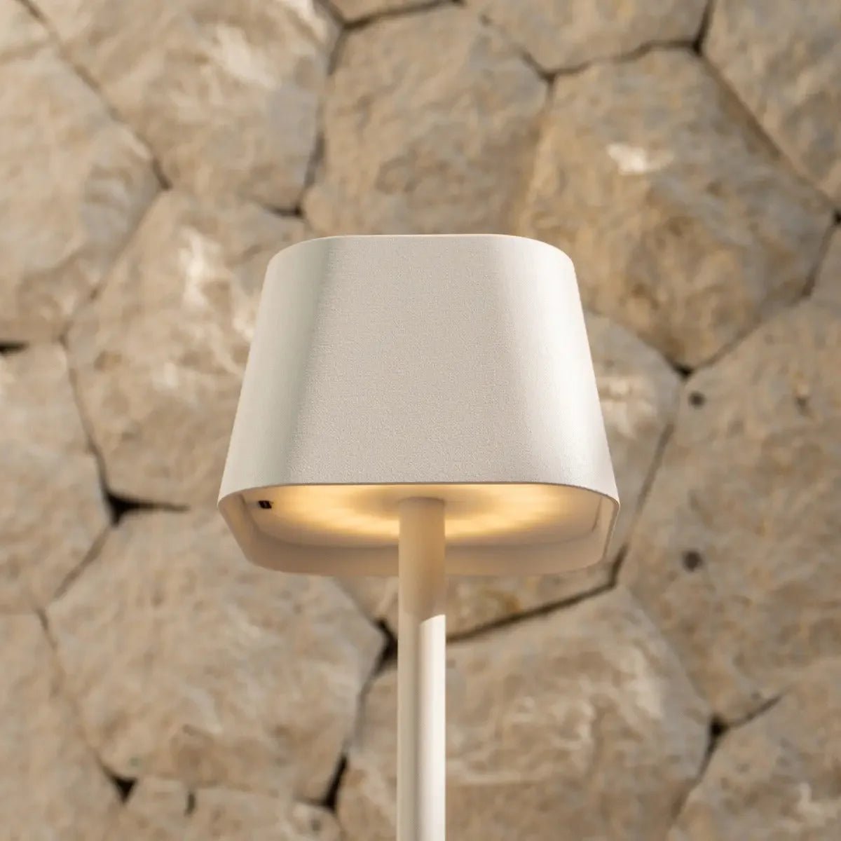 Tafellamp Ava wit 12x30 cm dimbaar oplaadbaar