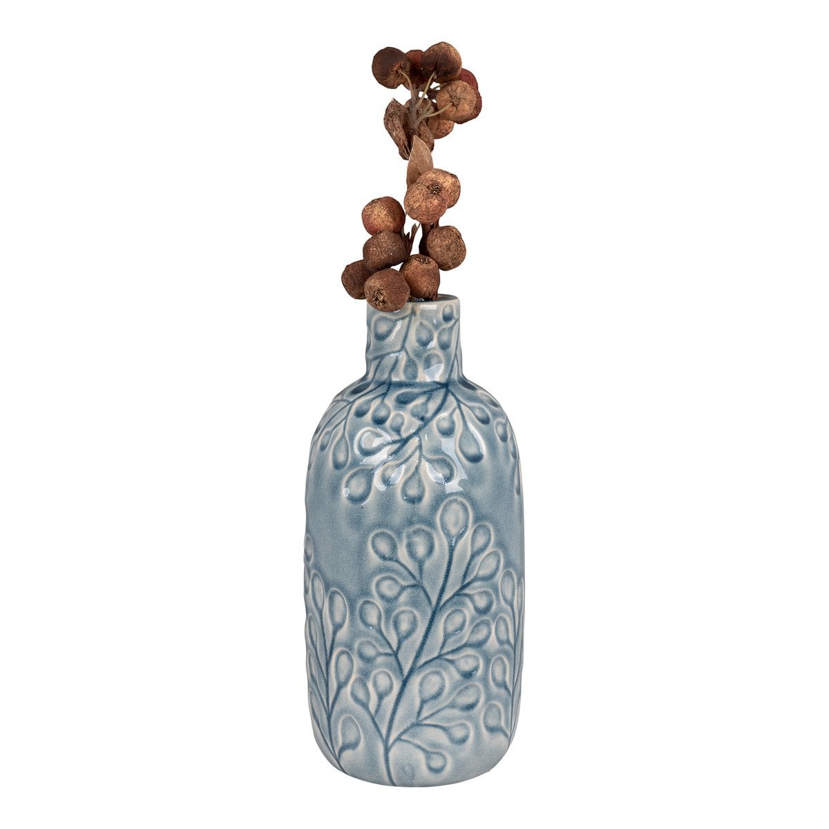 Vaas keramiek blauw 12x26 cm