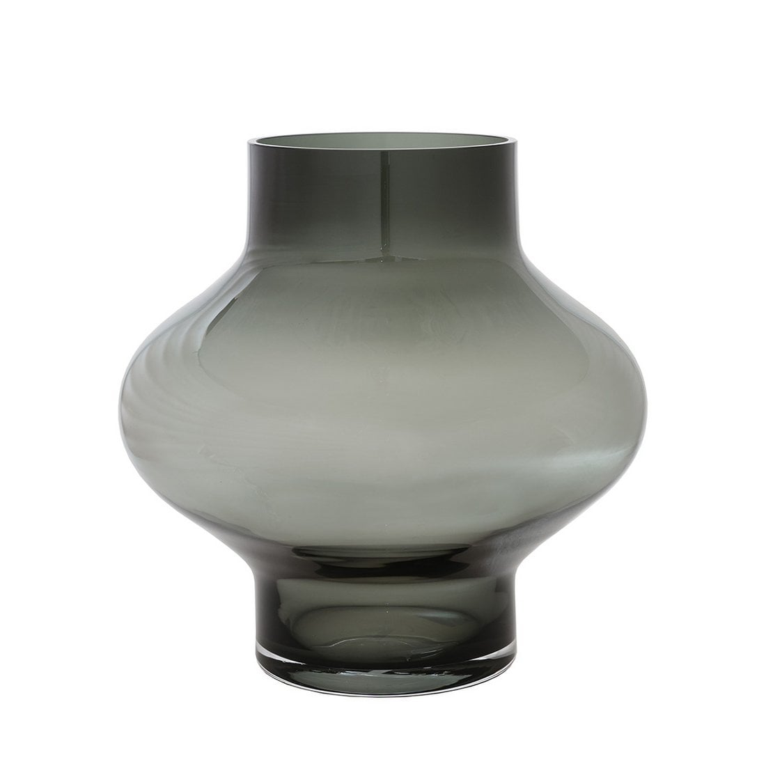 Vaas grijs Ø28 x H28 cm mondgeblazen glas
