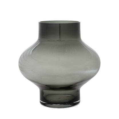 Vaas grijs Ø28 x H28 cm mondgeblazen glas