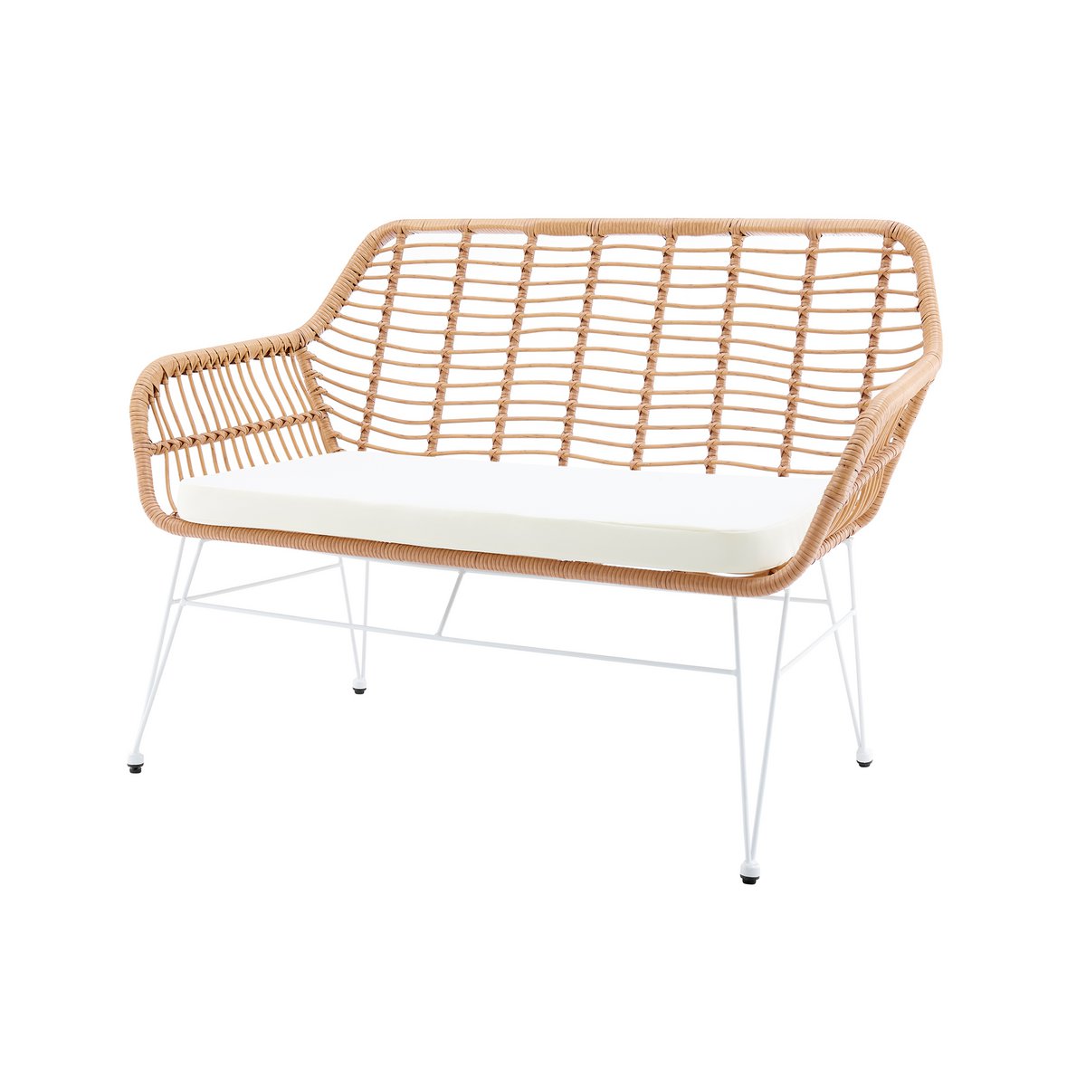 Bank rotan look 120x69x85 cm naturel