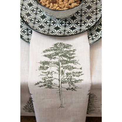Tafelkleed 100x100 cm beige groen katoen