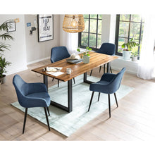 Eetgroep 5-delig 180x90 cm acaciahout metaal