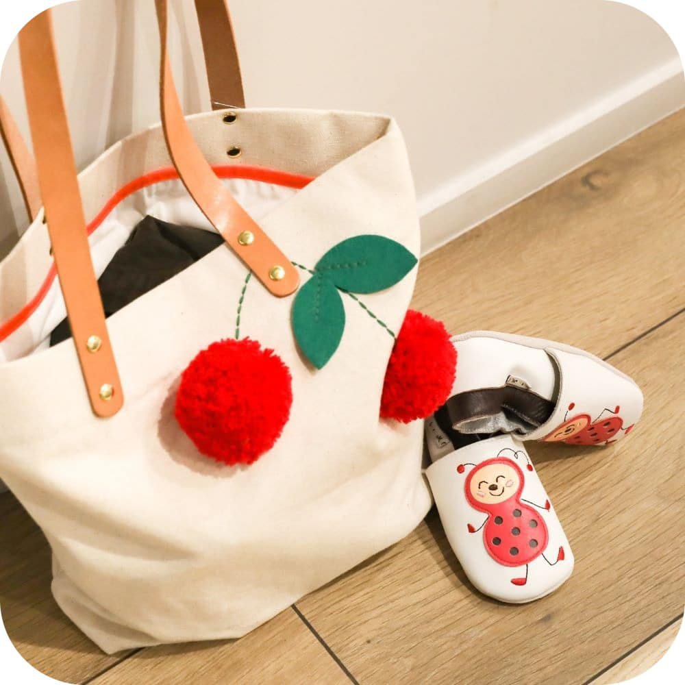 Soft leather baby booties Mademoiselle Coccinelle