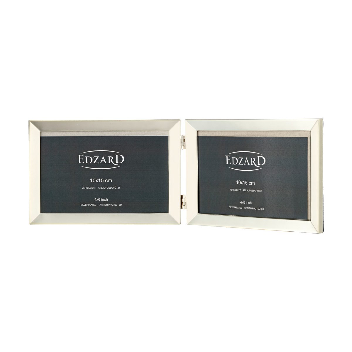 Fotolijst dubbel 10x15 cm staal zilver