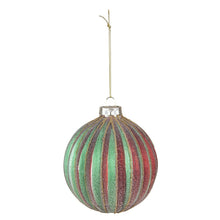Kerstbal set 2 stuks Ø 10/8 cm rood groen glas