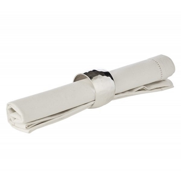 Servetringen set van 4 Ø 4 cm metaal zilver