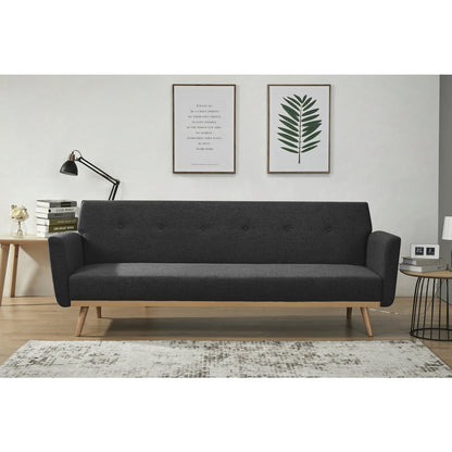 Slaapbank 212x85x79 cm zwart massief berkenhout