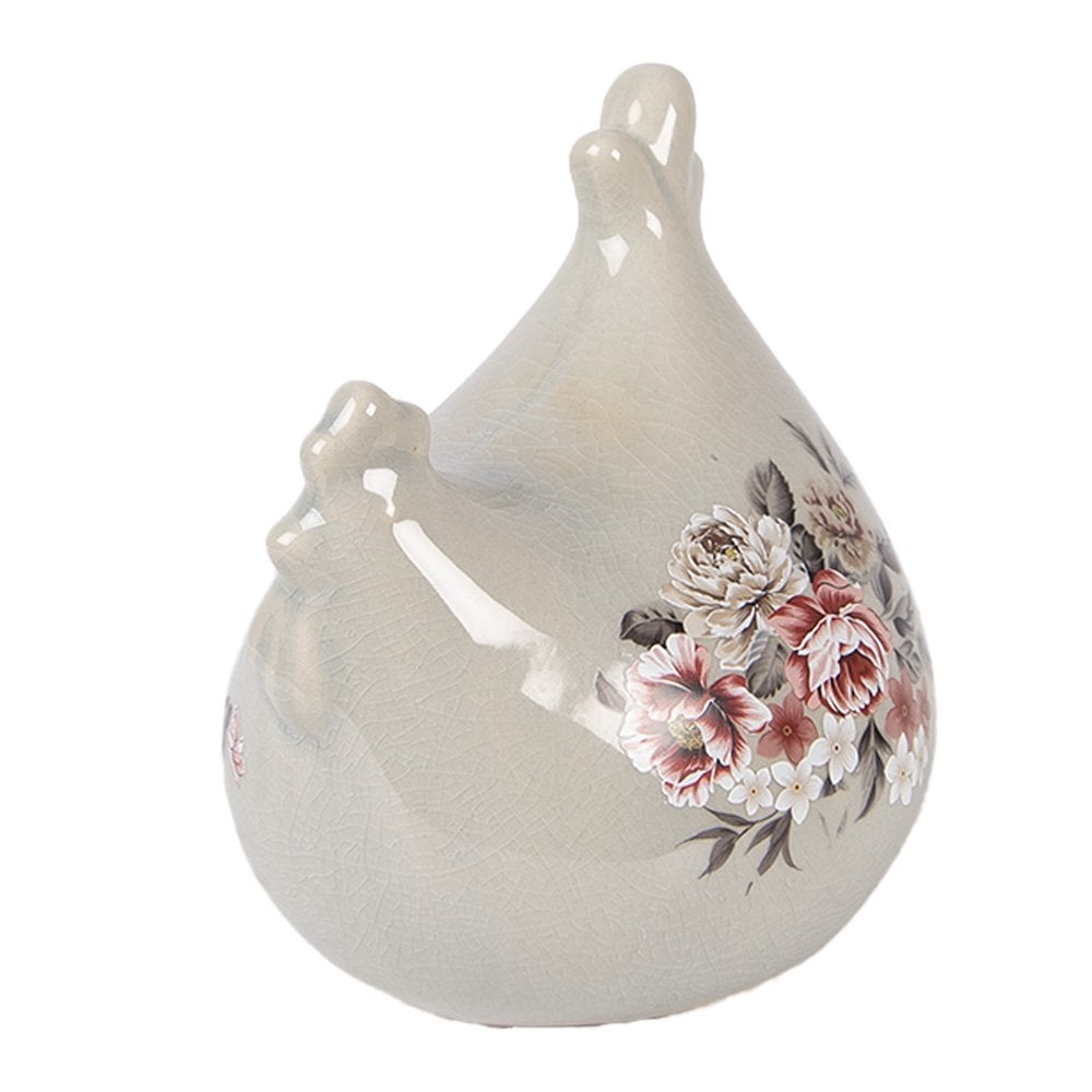 Decoration Figurine Chicken 12x11x13 cm Grey Ceramic