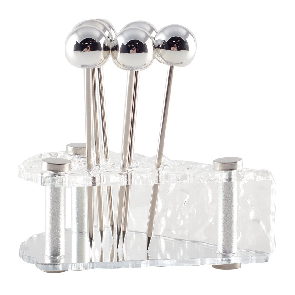 Aperitief spikes 6 stuks zilver metaal