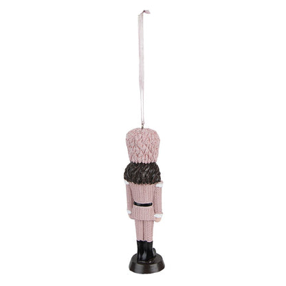 Kersthanger Notenkraker 13 cm roze polyresin