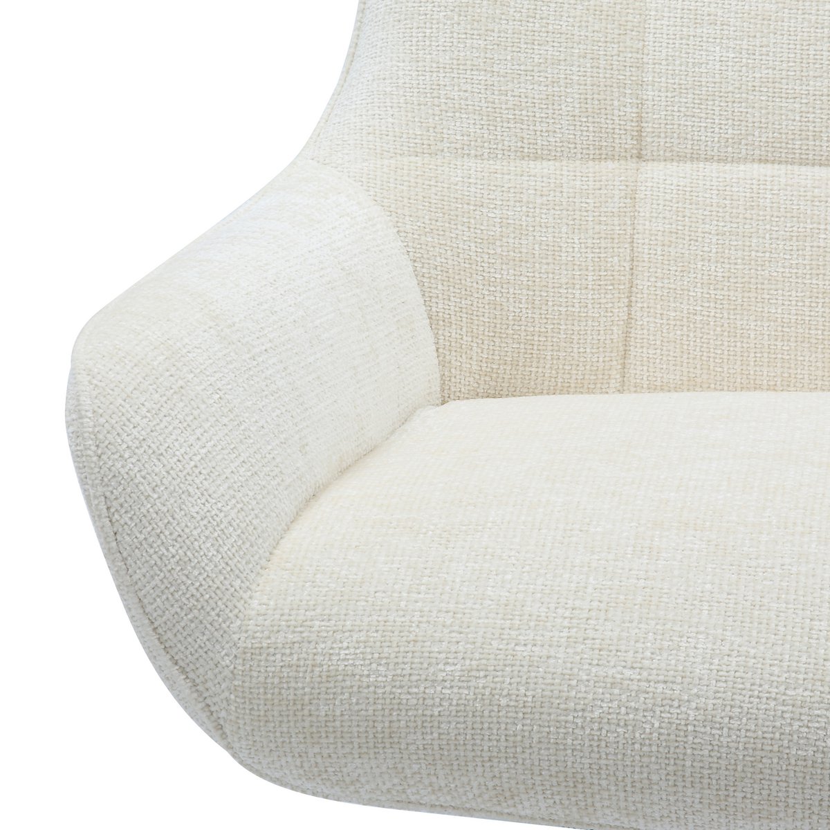 Fauteuil chenille stof draaibaar beige 81x85x103 cm