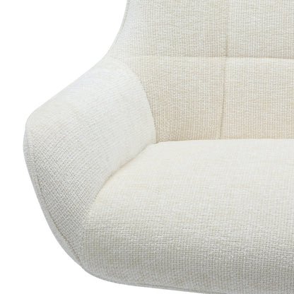 Fauteuil chenille stof draaibaar beige 81x85x103 cm