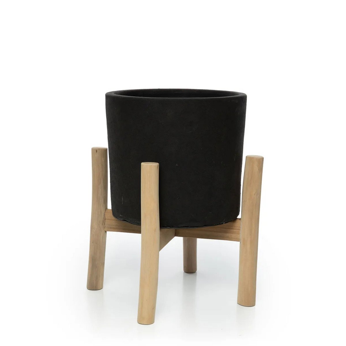 Planter teaktakken terracotta zwart 28x28x36 cm