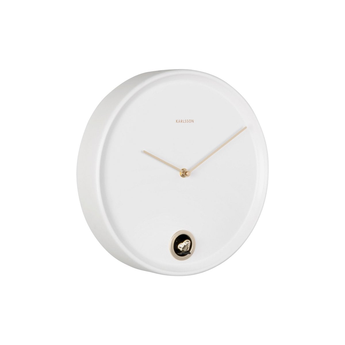 Wandklok 30 cm wit ijzer