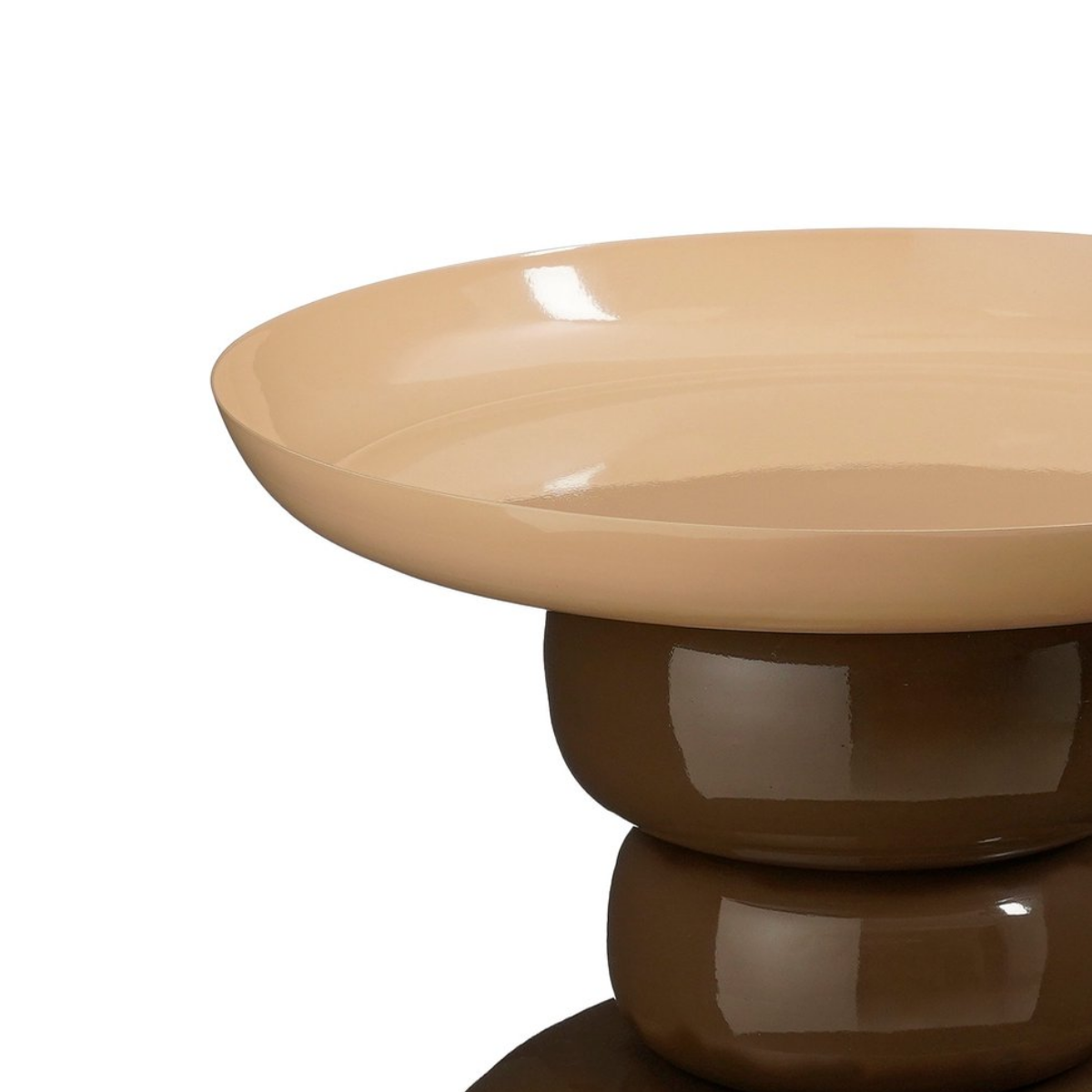Bijzettafel Zita Ø41x34 cm ijzer bruin crème
