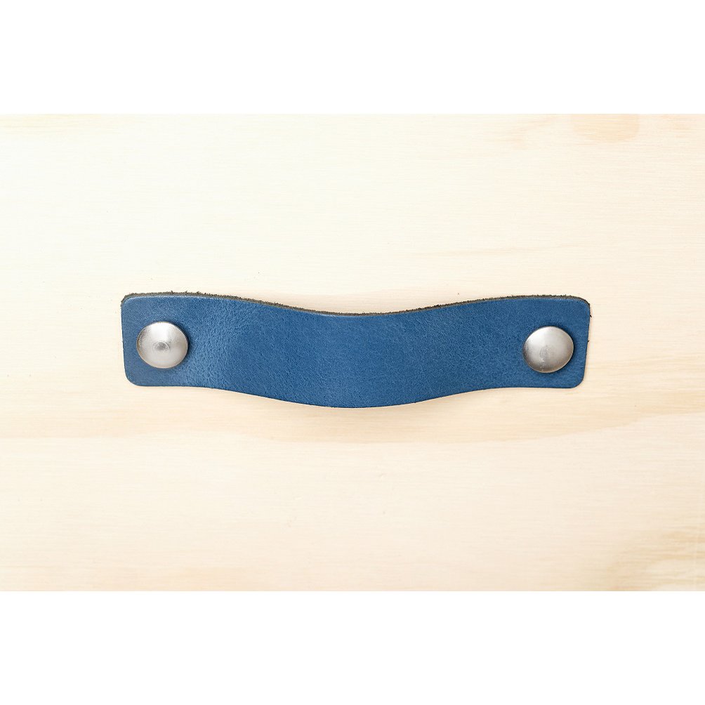 Leren handgreep Petrol 15x2 cm