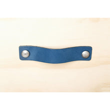 Leren handgreep Petrol 15x2 cm