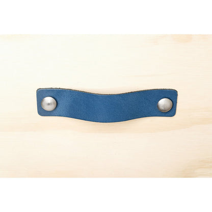 Leren handgreep Petrol 15x2 cm